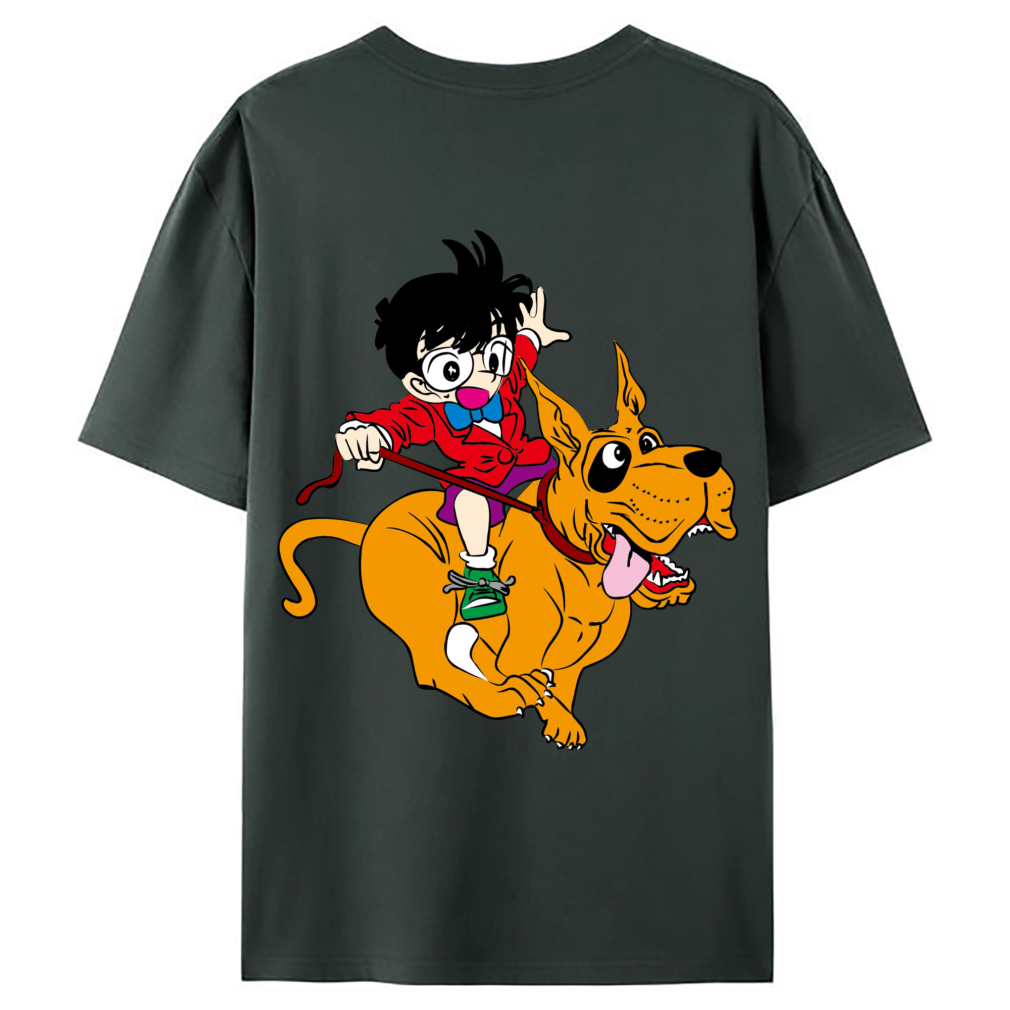 （画像用） 名探偵コナン 江戸川 コナン Detective Conan Conan Edogawa 綿100％ メンズ半袖Tシャツ（バックプリント） 通気性